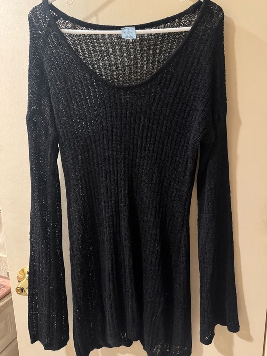 Shade & Shore Other - Shade & Shore Black Sheer Knit Top